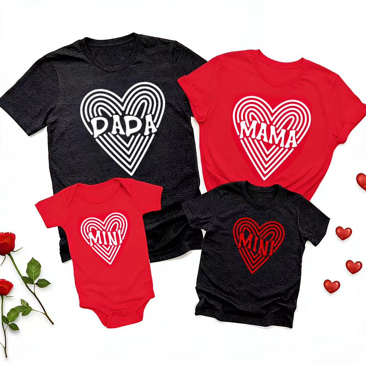 Mama Mini Dada Dizziness Valentine's Family Matching Shirts