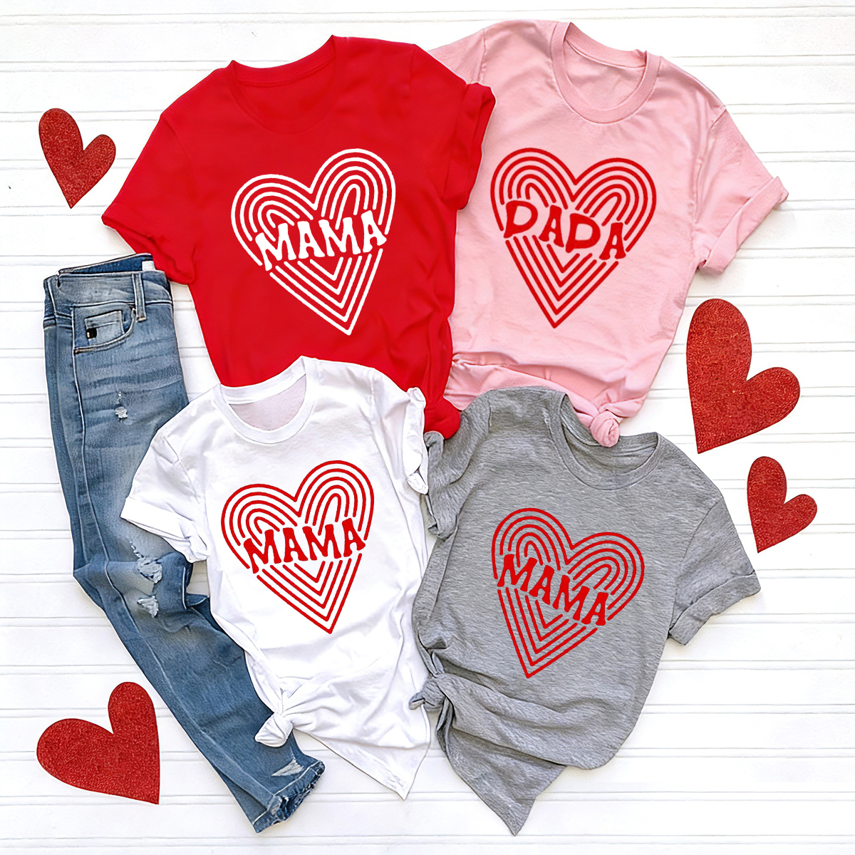 Mama Mini Dada Dizziness Valentine's Family Matching Shirts