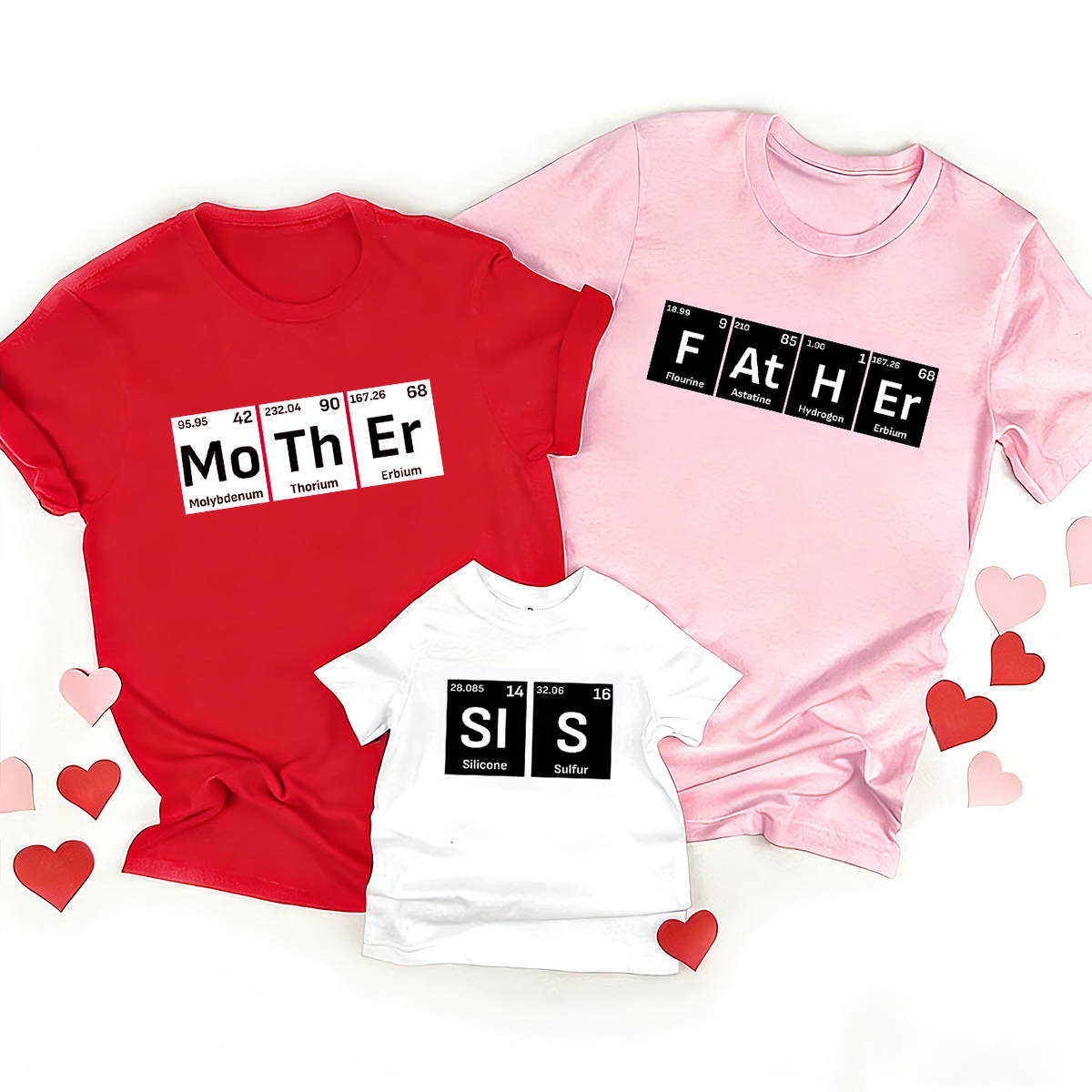 Periodic Table Valentines Family Matching Shirts