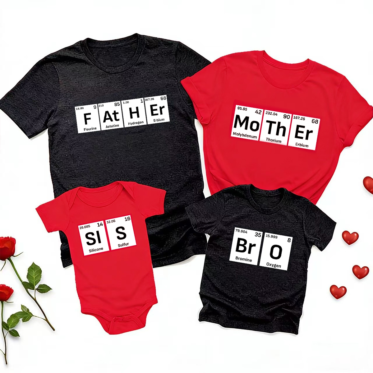 Periodic Table Valentines Family Matching Shirts