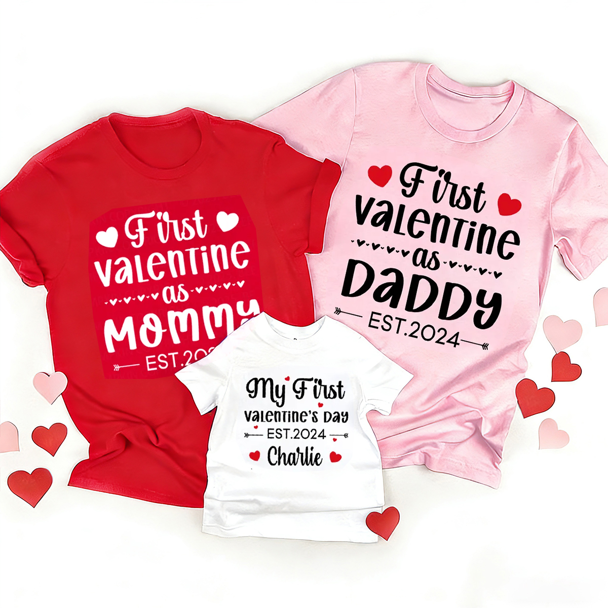 First Time As Valentine's Family Matching Shirts