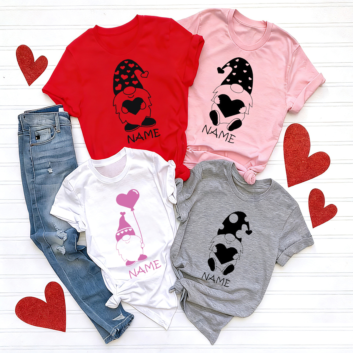 Personalized Unique Gift For Her Him Valentines Family Matching Shirts