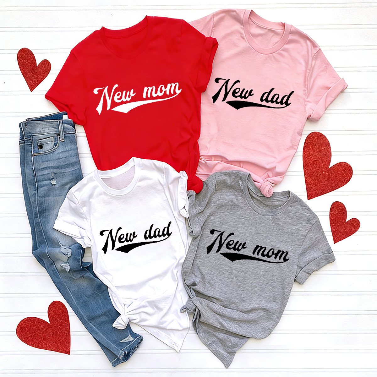 New Mom Dad Baby Valentines Shirts For Family
