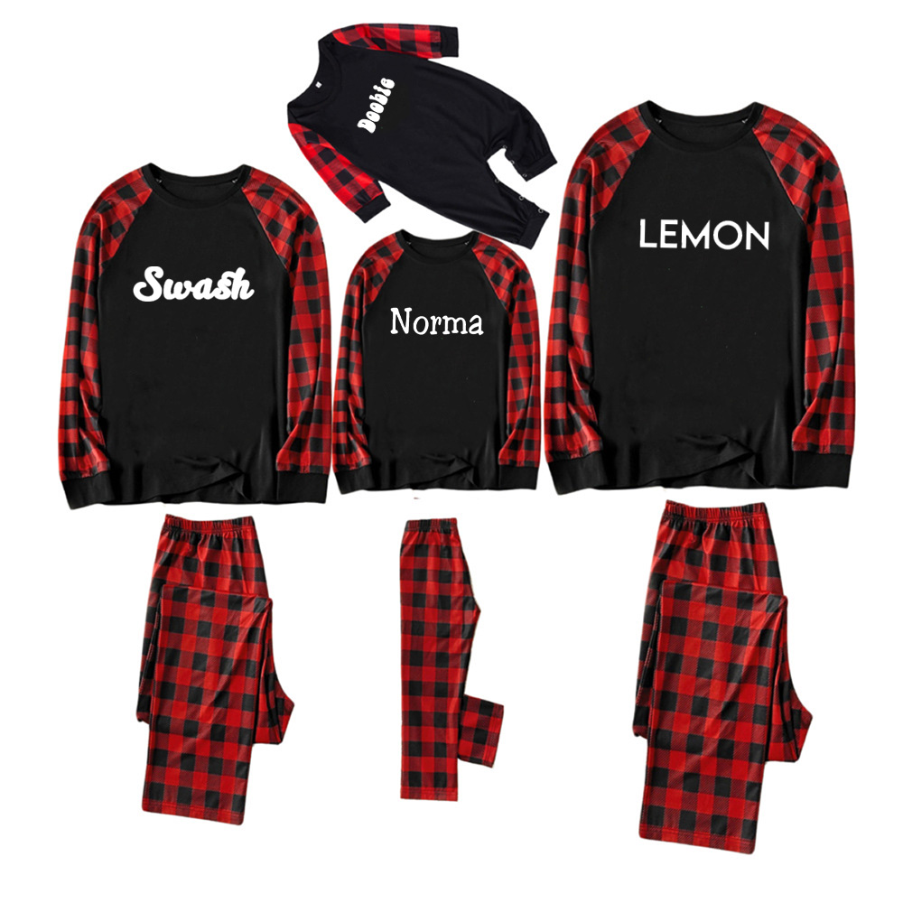 Personalized Matching Striped Xmas Pajamas For Family Members