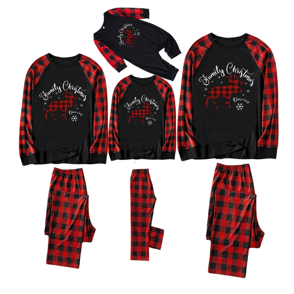 Family Christmas Moose Matching Pajamas For Family