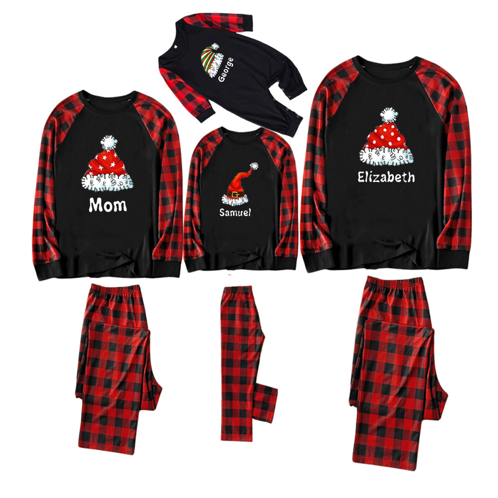 Personalized Cute Christmas Hat With Customized Name Matching Pajamas