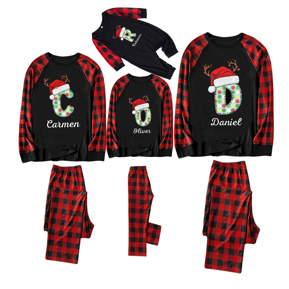 Personalized Monogram Christmas Party Family Matching Pajamas