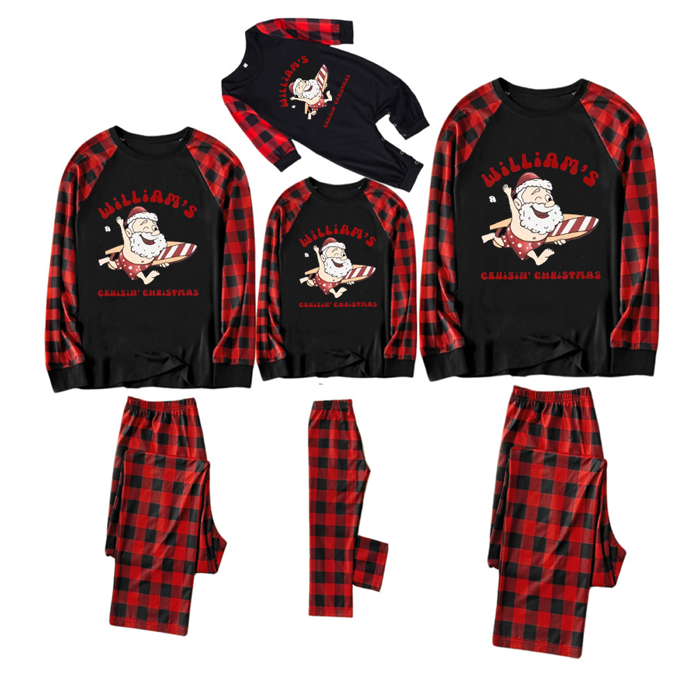 Santa Claus Surfing On the Beach Family Matching Pajamas