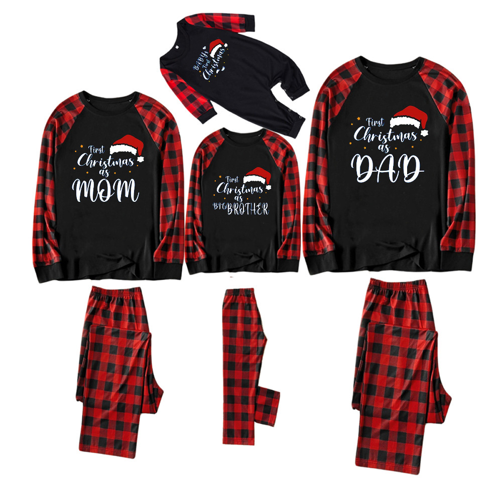 Personalized First Christmas As Family Matching Blue Pajamas