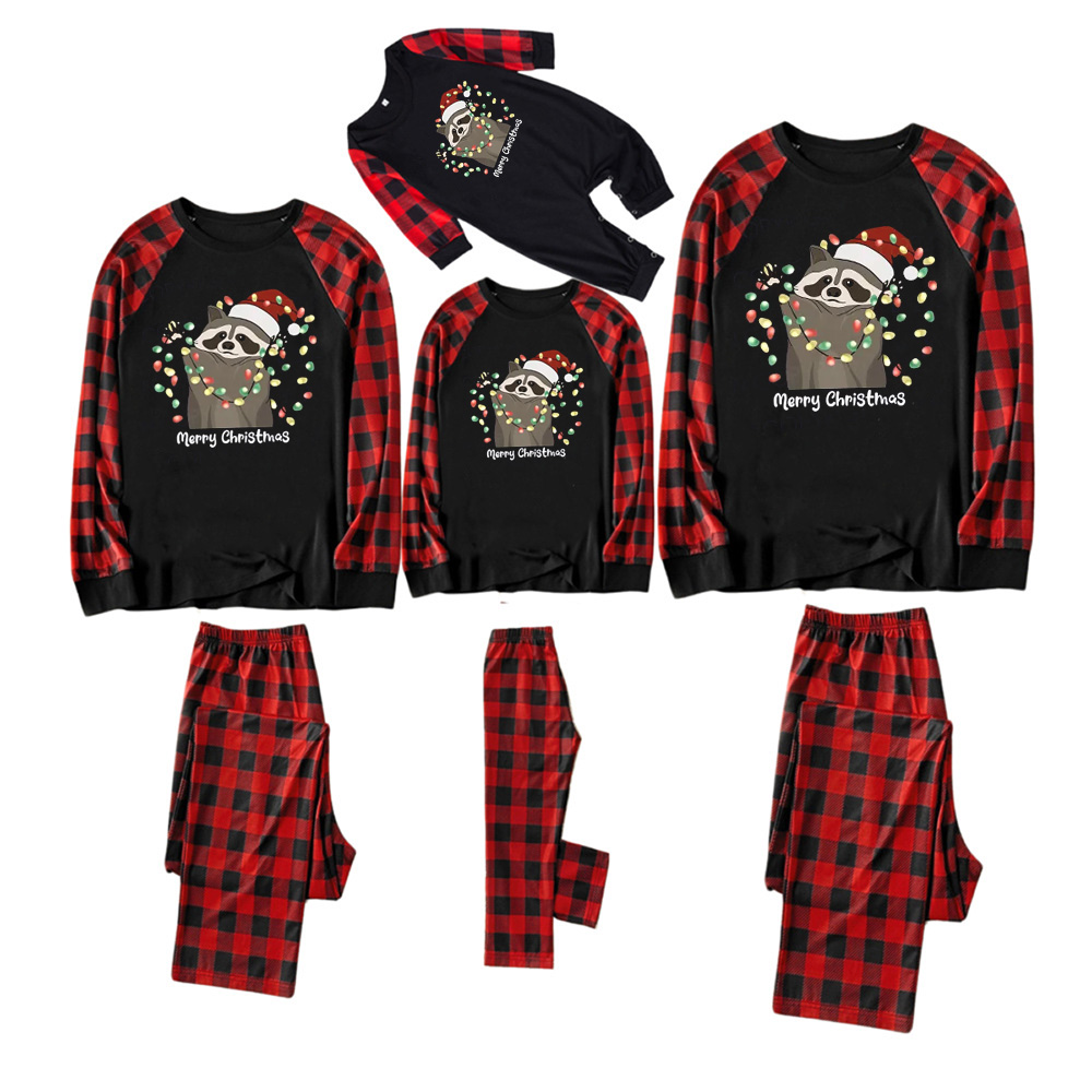 Christmas Raccoon Funny Animal Happy Holidays Gift Matching Pajamas