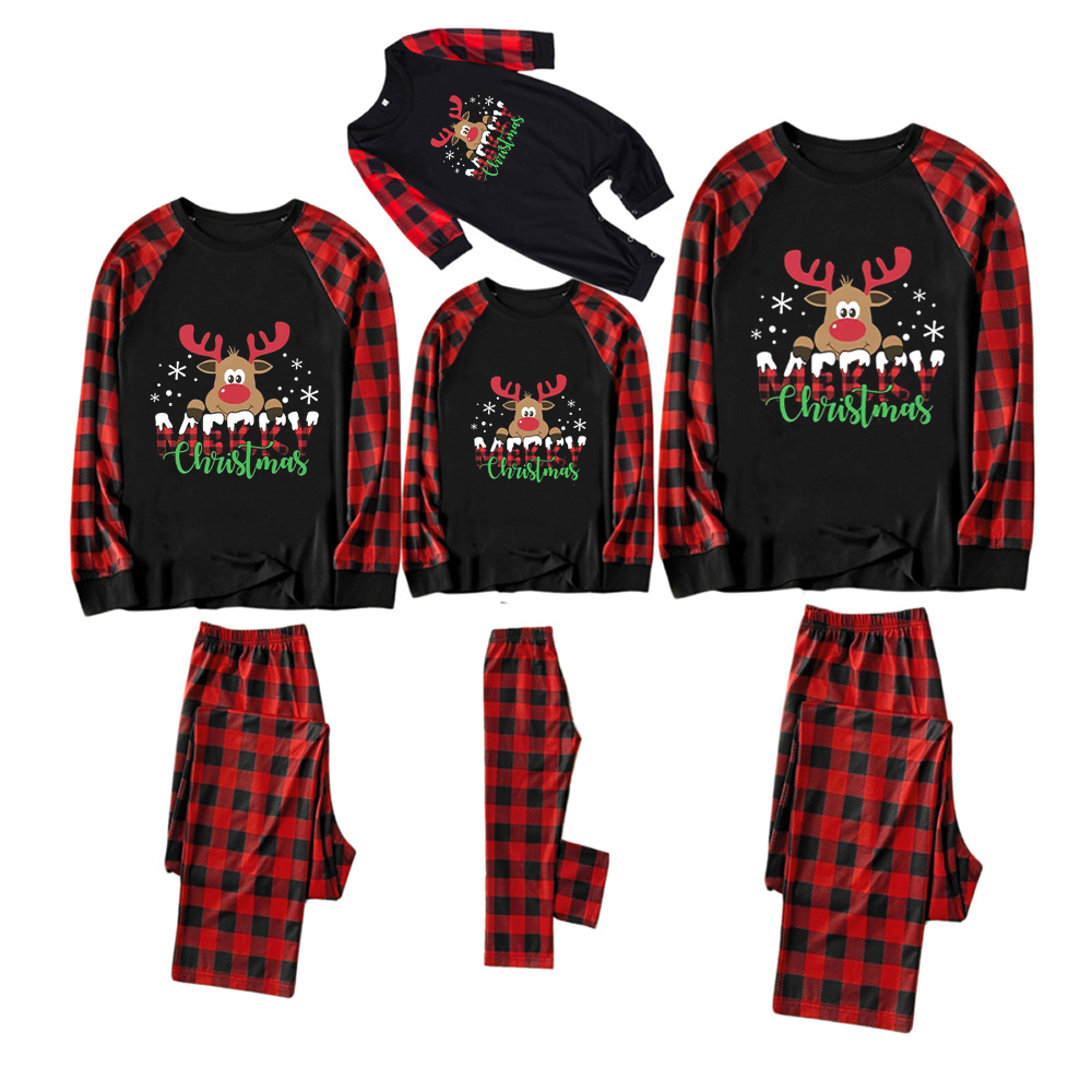 Merry Christmas Holiday Reindeer Chriatmas Family Matching Pajama Set
