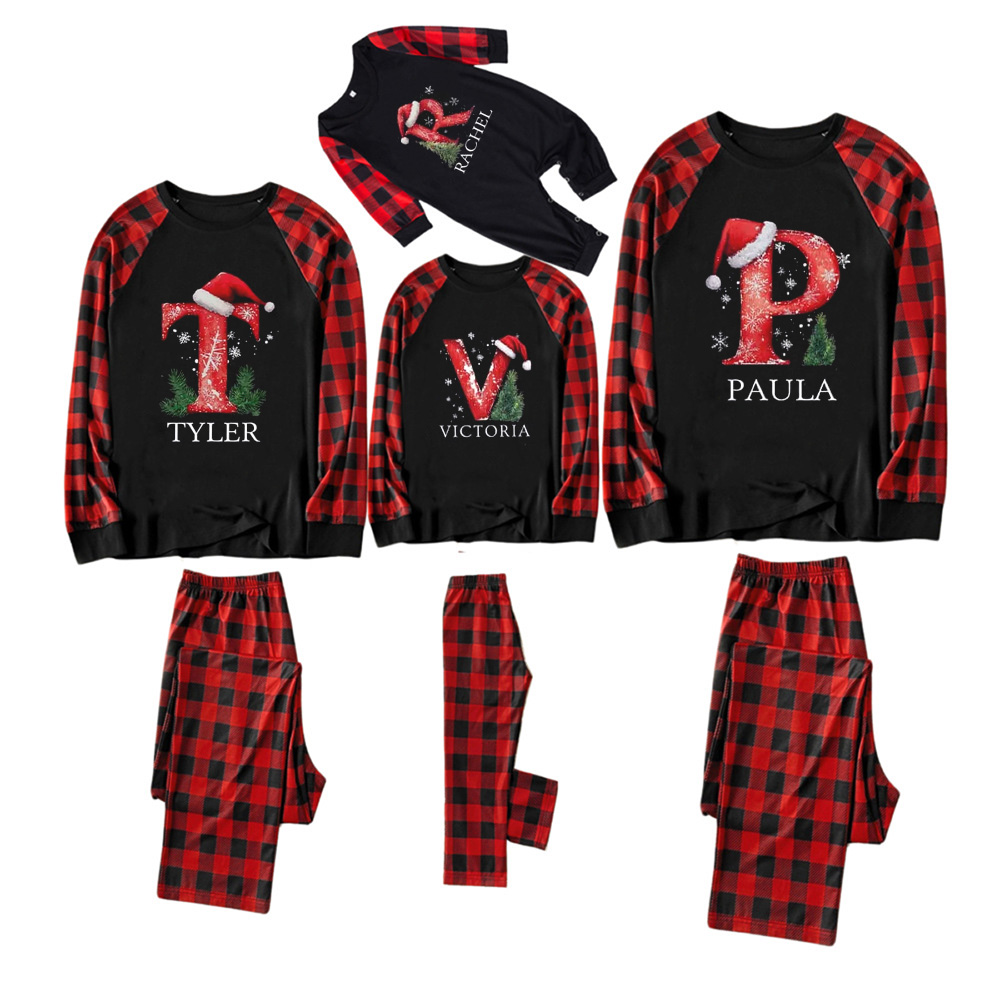 Personalized Winter Wonderland Letters Family Matching Pajamas