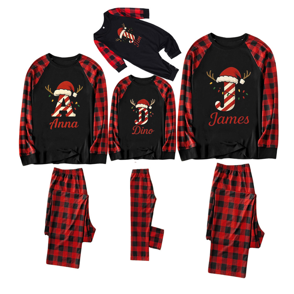 Personalized Candy Cane Name Family Matching Pajamas