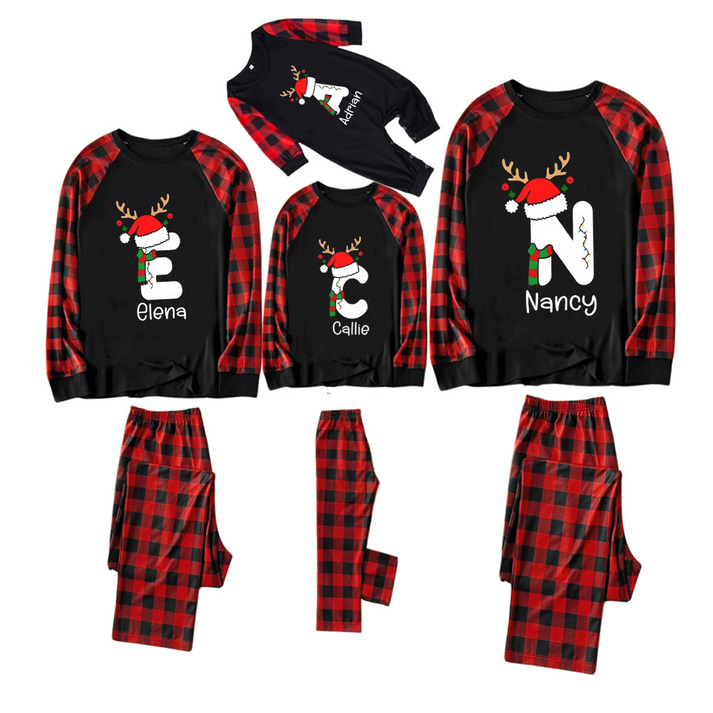 Personalized Christmas Alphabet Name Family Matching Pajamas
