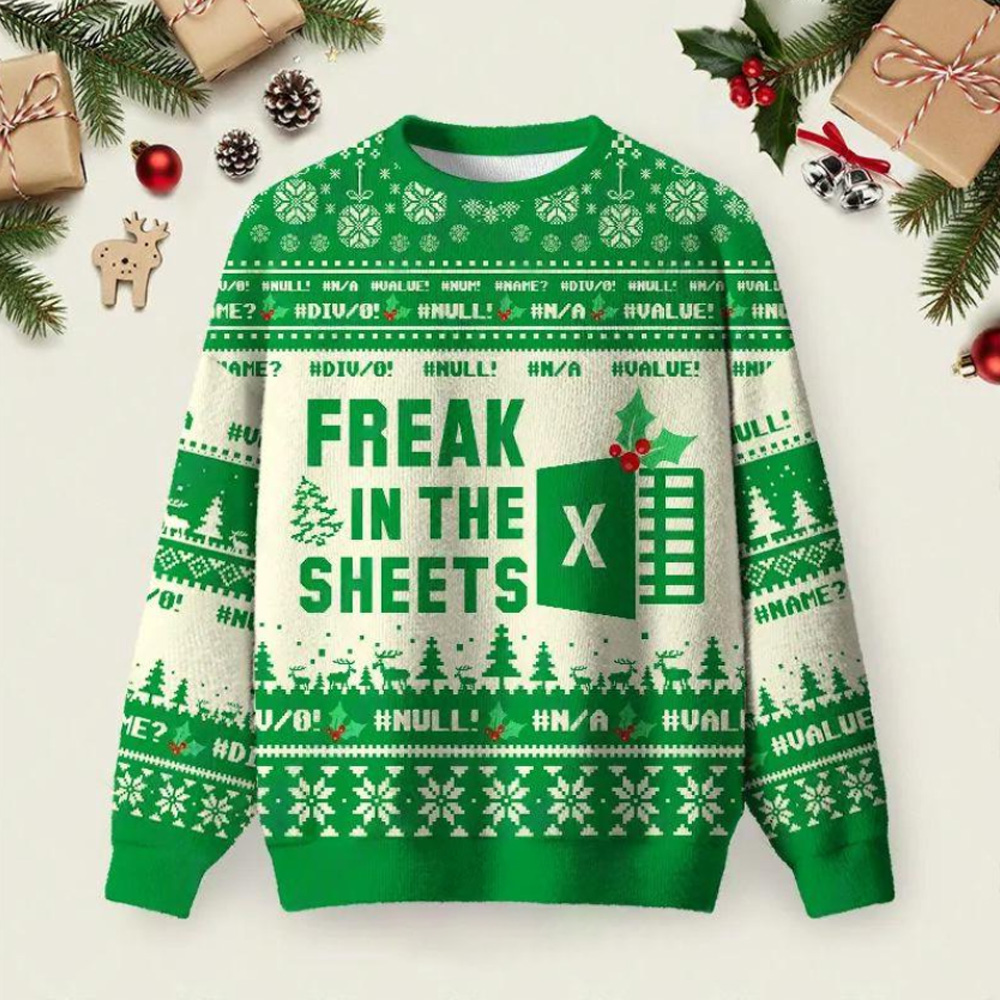 Freak in the Sheets Ugly Christmas Fuzzy Fleece Sweatshirt
