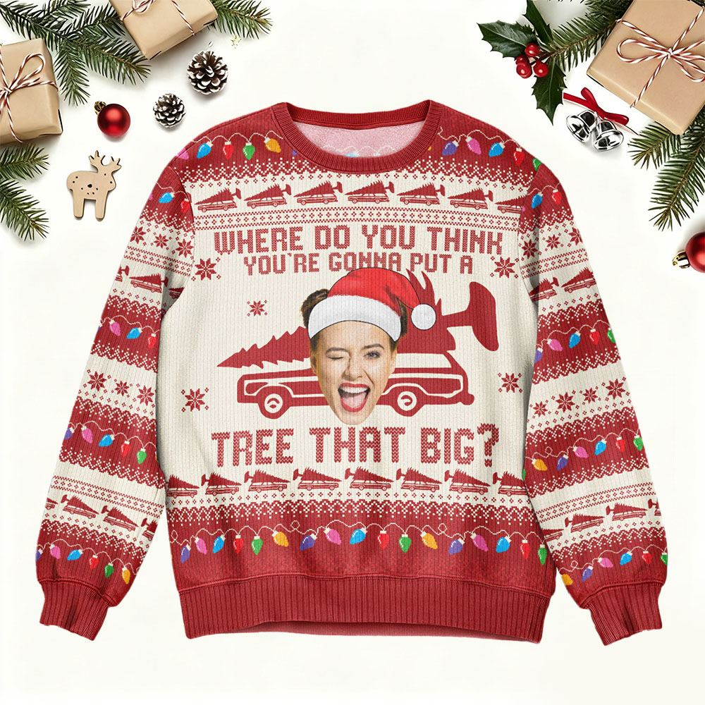 Custom Face Bend Over & I'll Show You - Personalized Photo Ugly Sweater