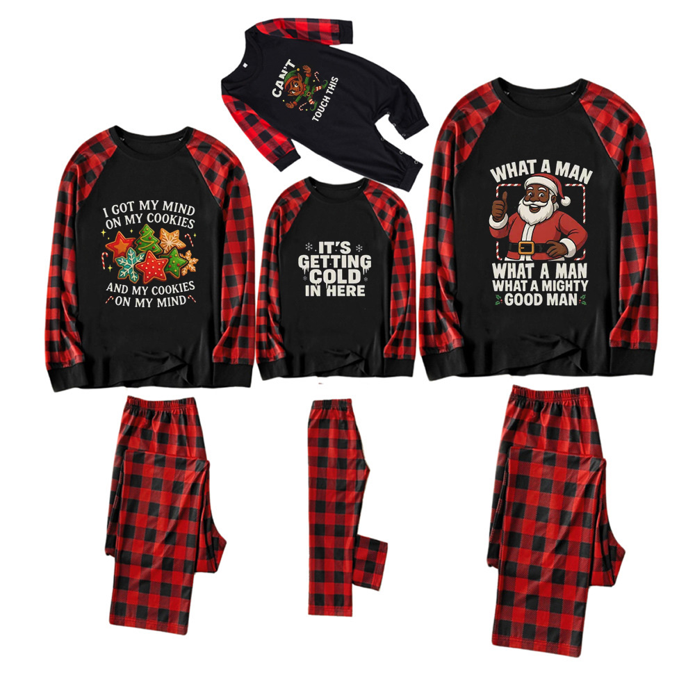 Personalized Brown Santa Christmas Family Matching Pajamas