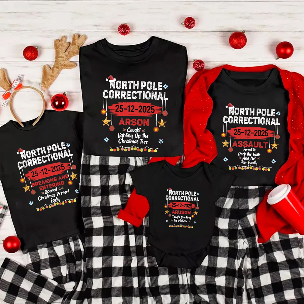 Personalized North Pole Correctional Matching T-Shirts