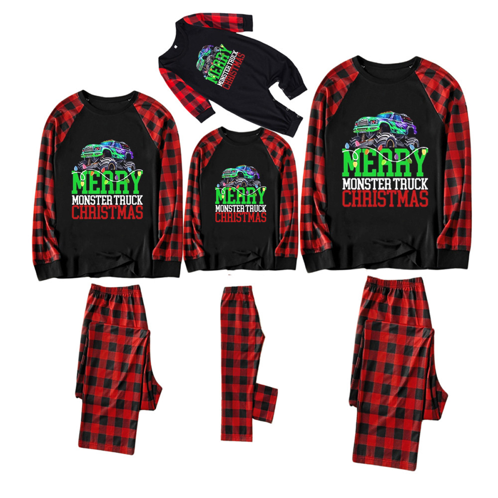 Monster Truck Christmas Family Matching Pajamas
