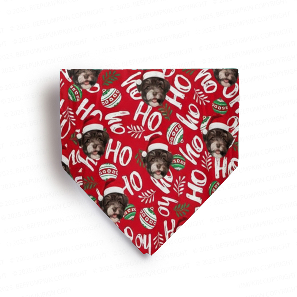 Personalized Photo HO HO HO Red Christmas Pajama Set