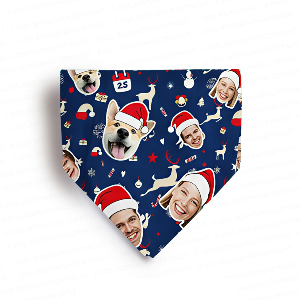 Personalized Photo Blue Christmas Family Pajama Set