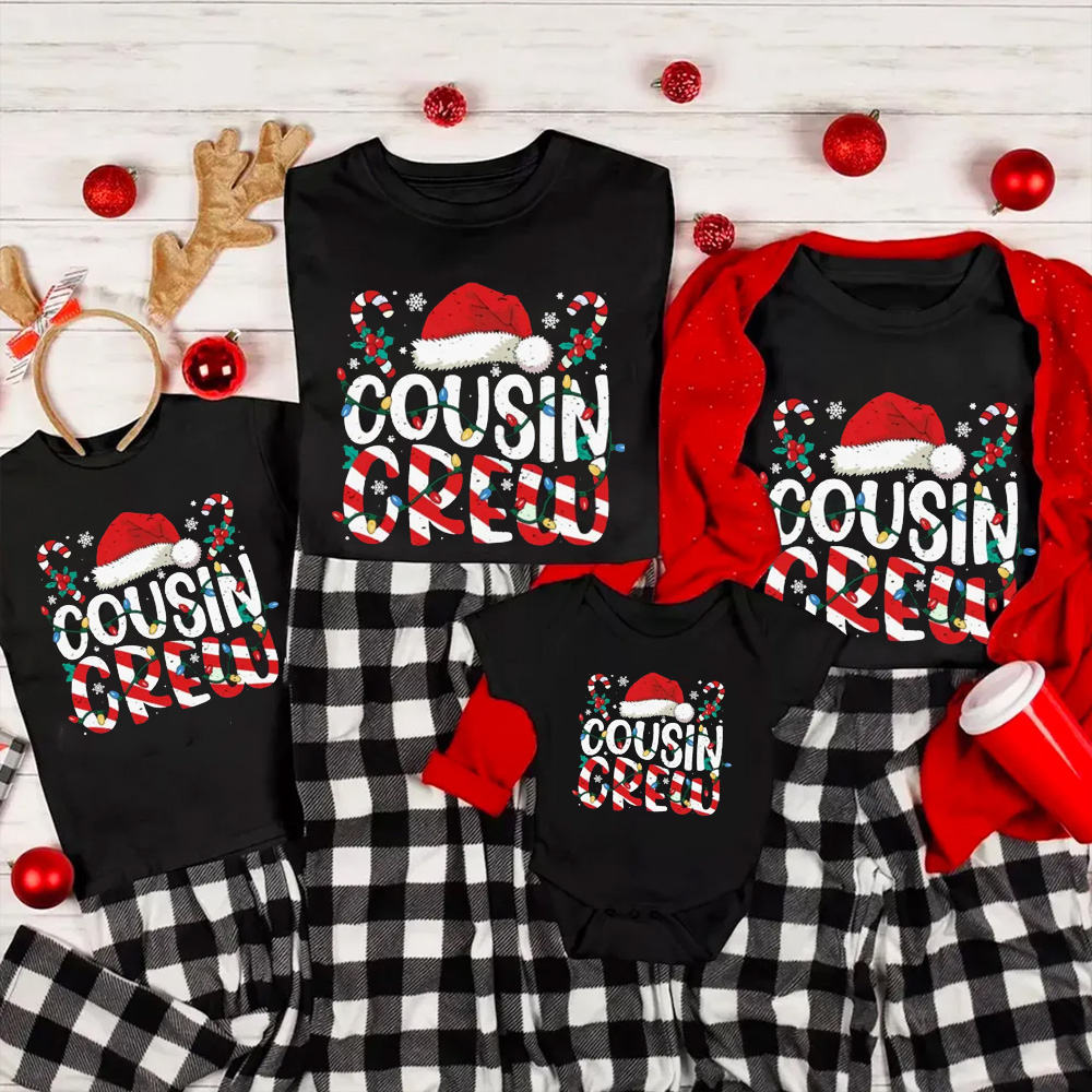 Christmas Cousin Crew Family Matching T-Shirts