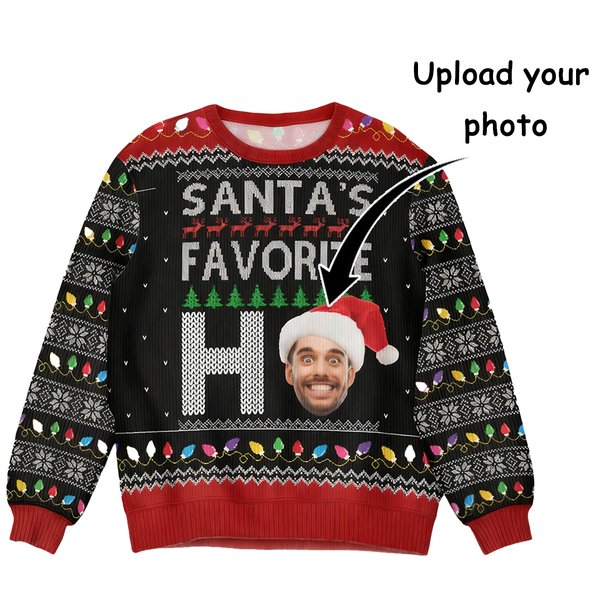 Santa's Favorite Ho Custom Photo Ugly Sweaters
