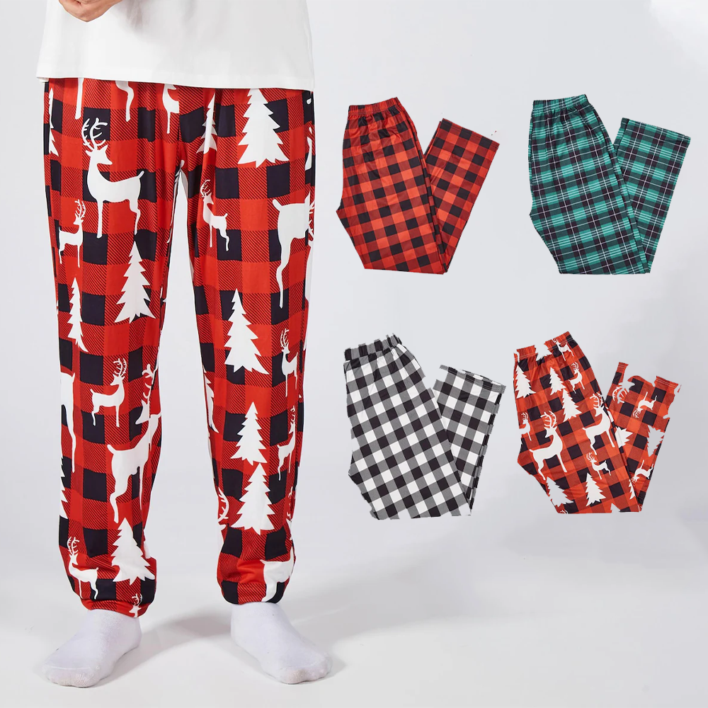 Full Size Christmas Plaid Family Matching Pajama Pants With Pockets