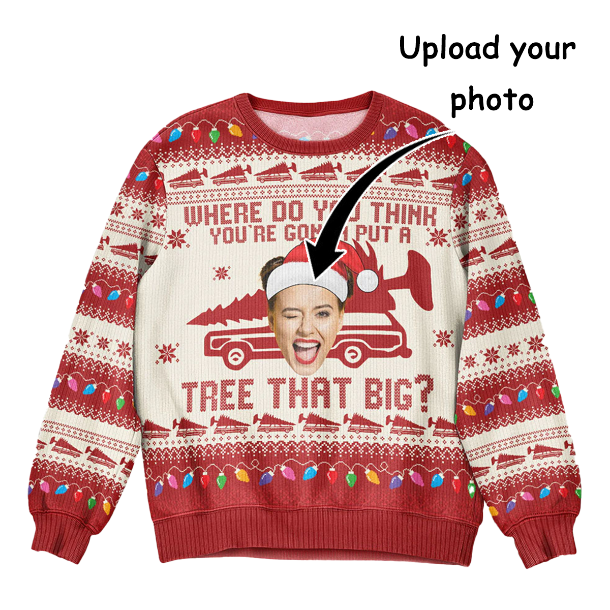 Custom Face Bend Over & I'll Show You - Personalized Photo Ugly Sweater
