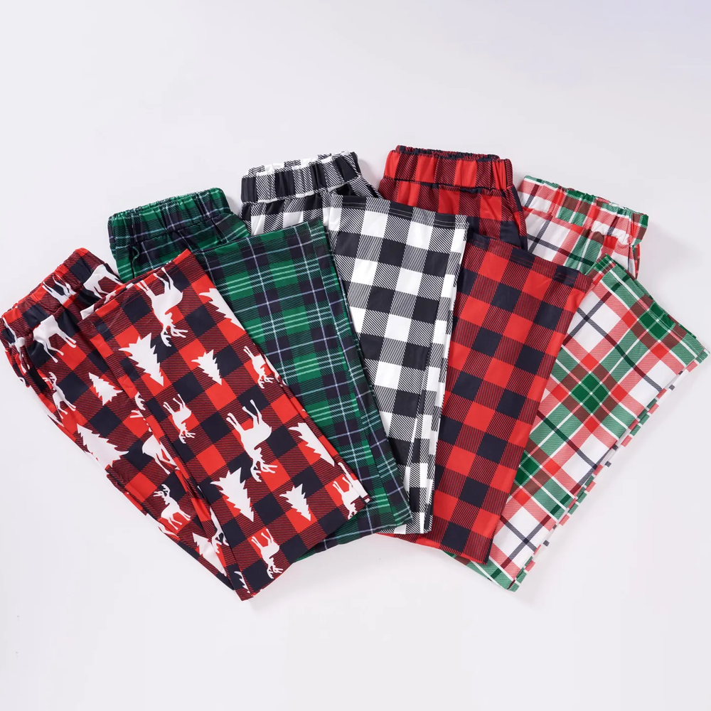 Full Size Christmas Plaid Family Matching Pajama Pants With Pockets