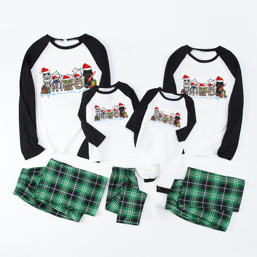 Characters With Santa Hat Christmas Family Matching Pajamas