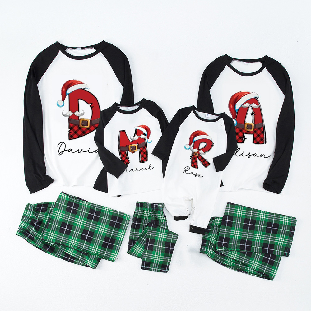 Personalized Monogrammed Family Christmas Matching Pajamas