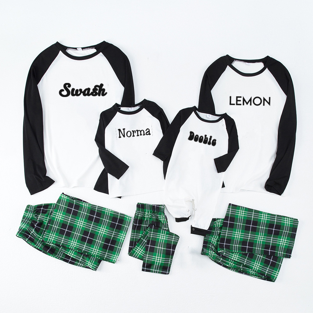 Personalized Matching Striped Xmas Pajamas For Family Members