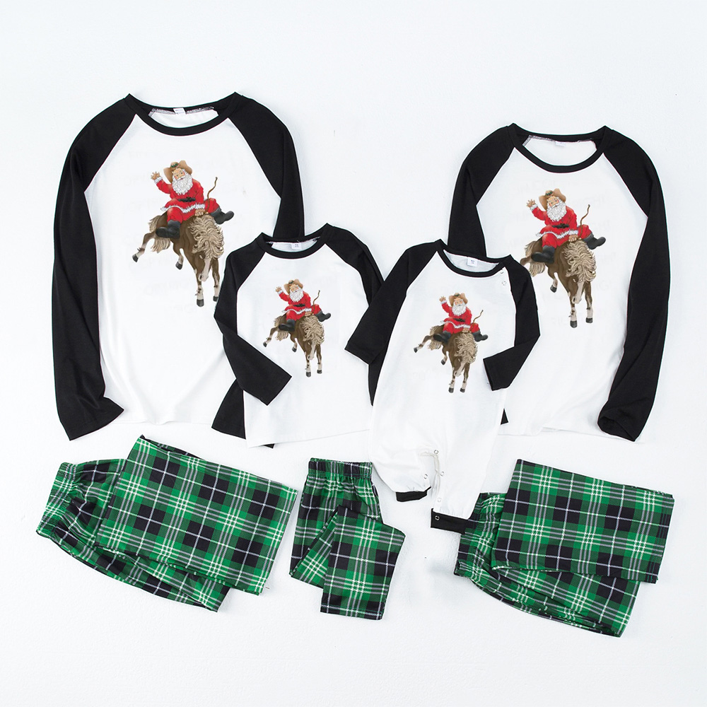 Snata Cowboy Christmas Family Matching Pajamas