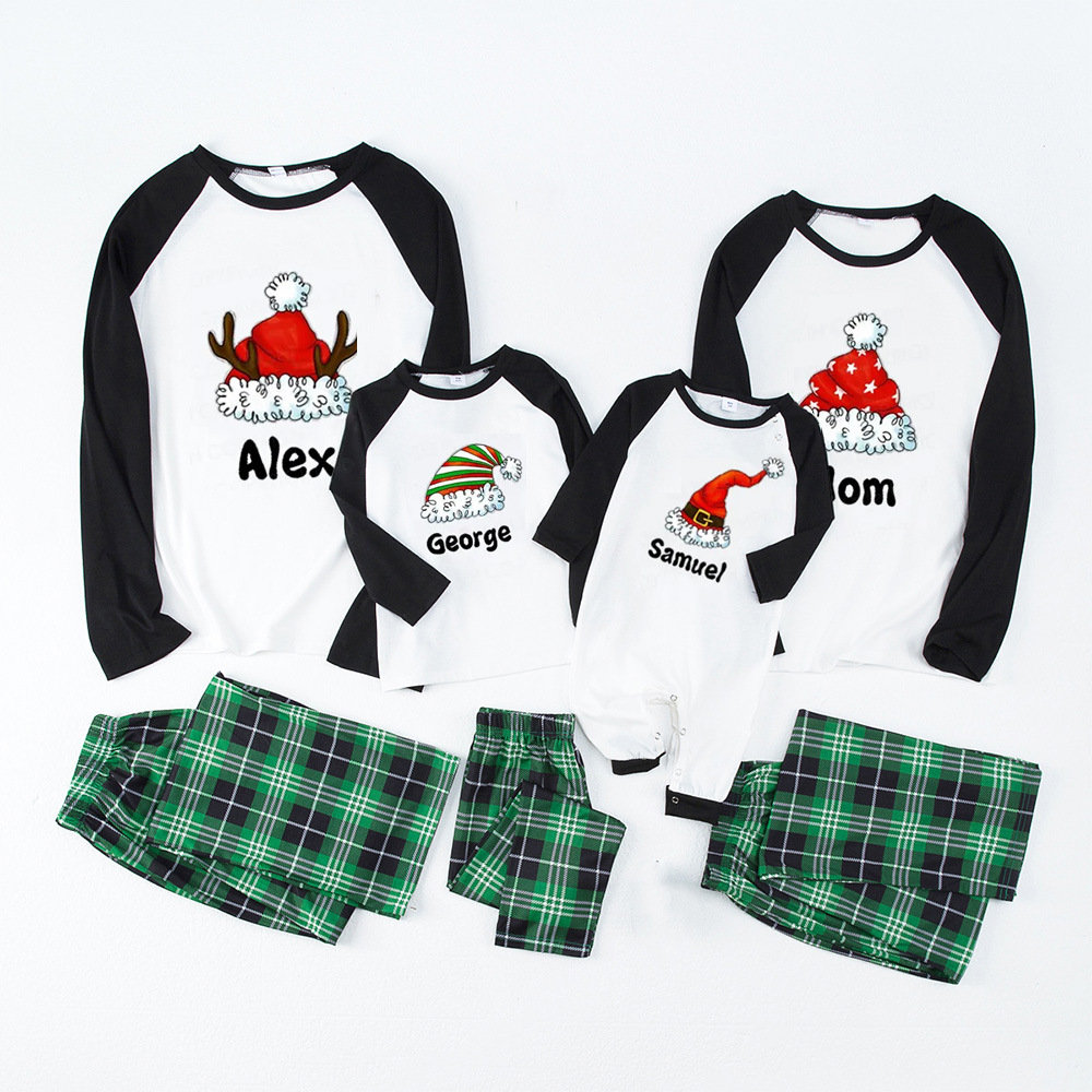Personalized Cute Christmas Hat With Customized Name Matching Pajamas