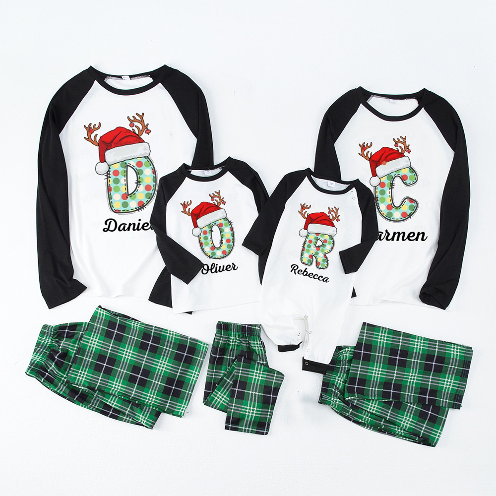 Personalized Monogram Christmas Party Family Matching Pajamas