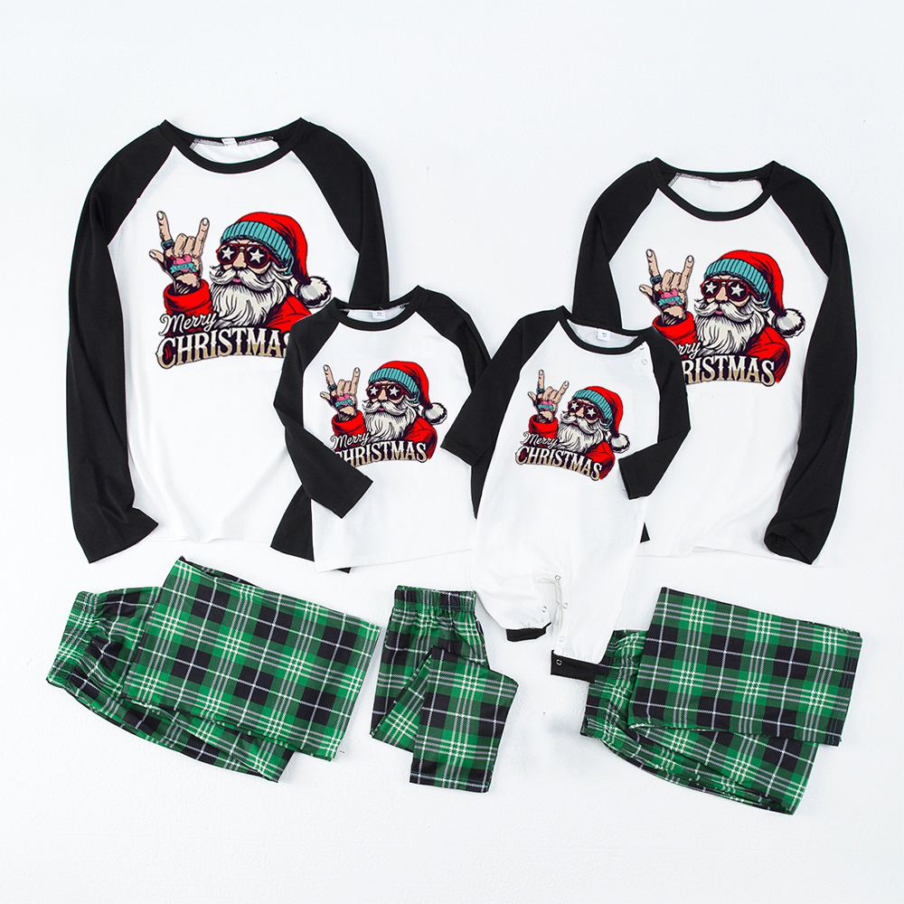 Rock Cool Santa Christmas Family Matching Pajamas