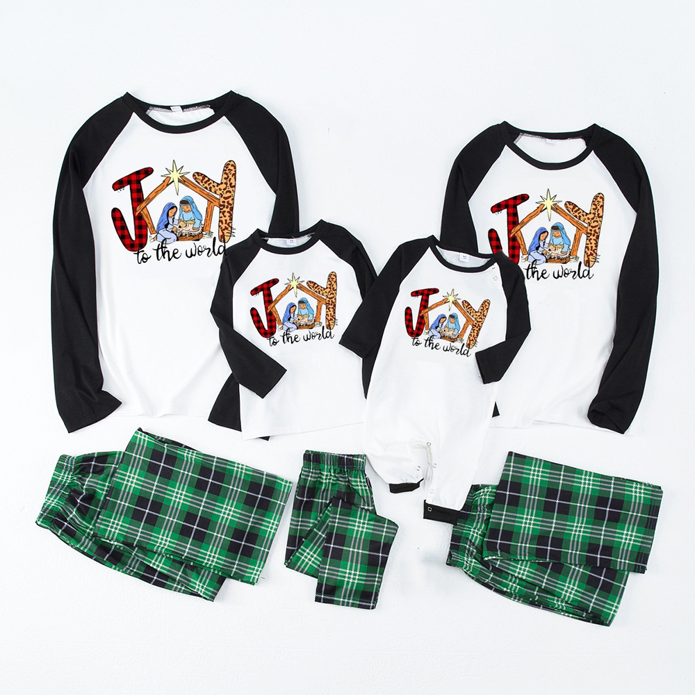Joy to the World Christian Christmas Family Matching Pajamas