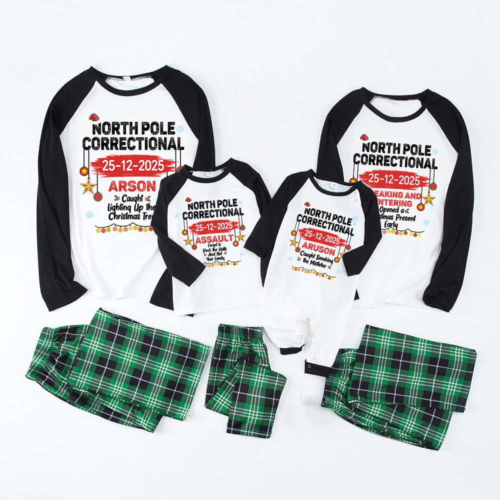 Personalized North Pole Correctional Christmas Matching Pajamas