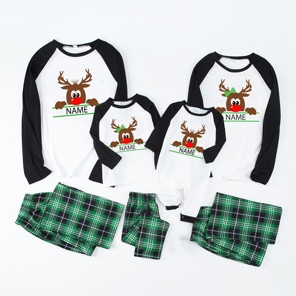 Personalized Reindeer Matching Family Christmas Pajamas