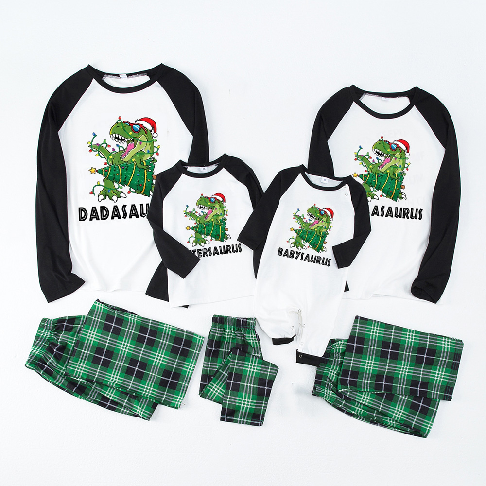 Personalized Dinosaur Christmas Family Matching Pajamas