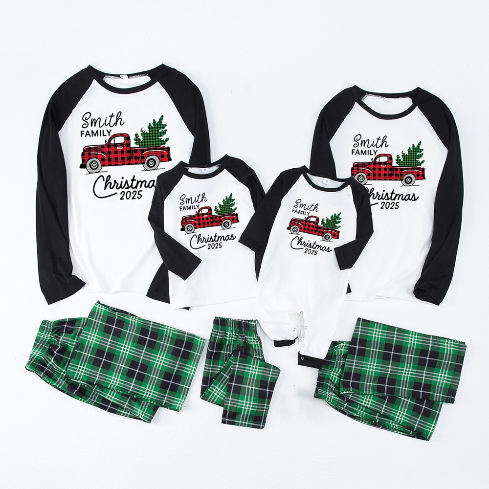 2025 Christmas Truck And Tree Family Matching Pajamas