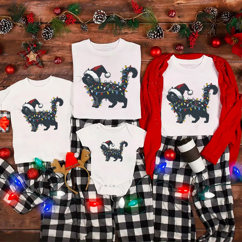 Merry Meowmas Family Matching T-Shirts