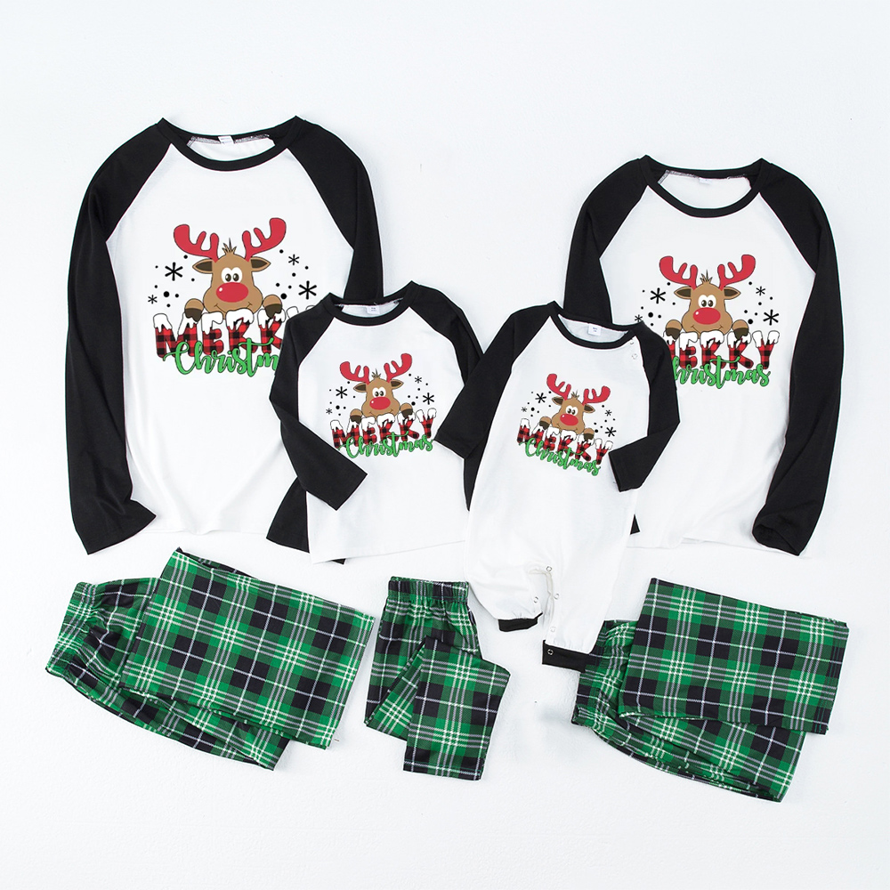 Merry Christmas Holiday Reindeer Chriatmas Family Matching Pajama Set