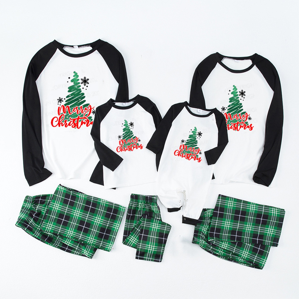 Christmas Tree Scribble Family Matching Pajamas