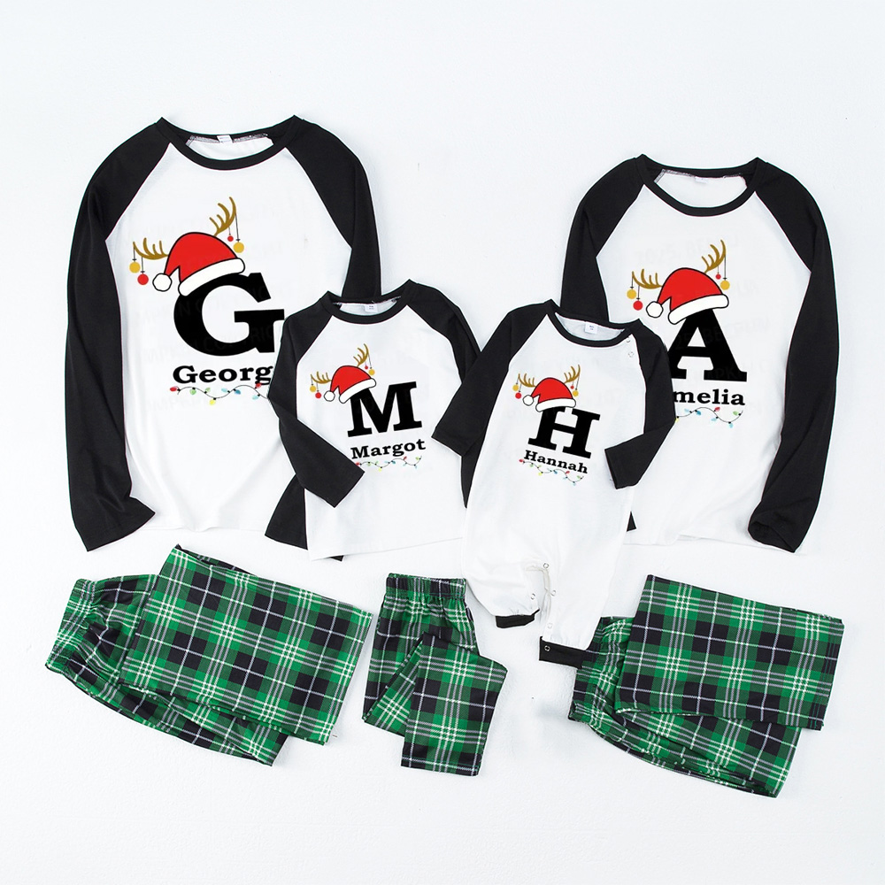 Personalized Christmas Alphabet Family Matching Pajamas