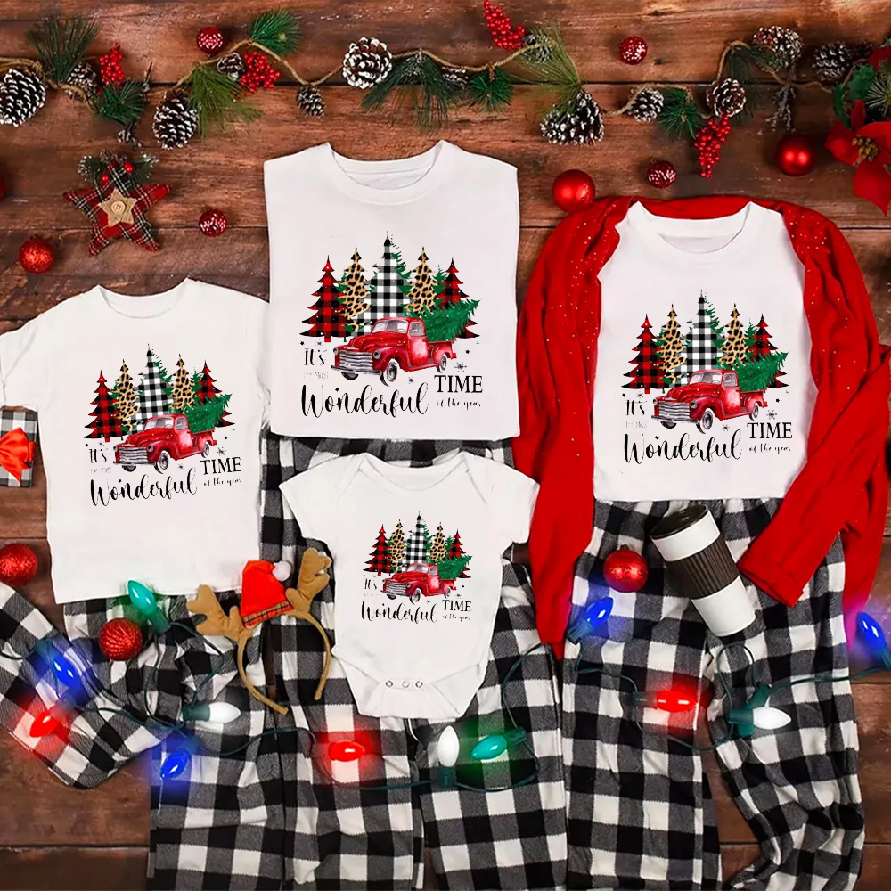 Christmas Vintage Red Truck Shirts For Family