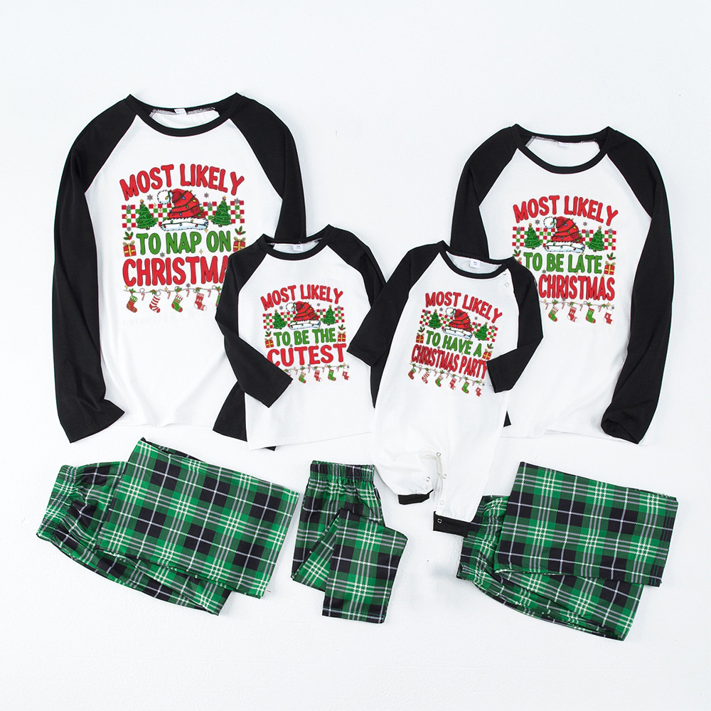 Personalized Most Likely To 7 Quotes Christmas Family Matching Pajamas