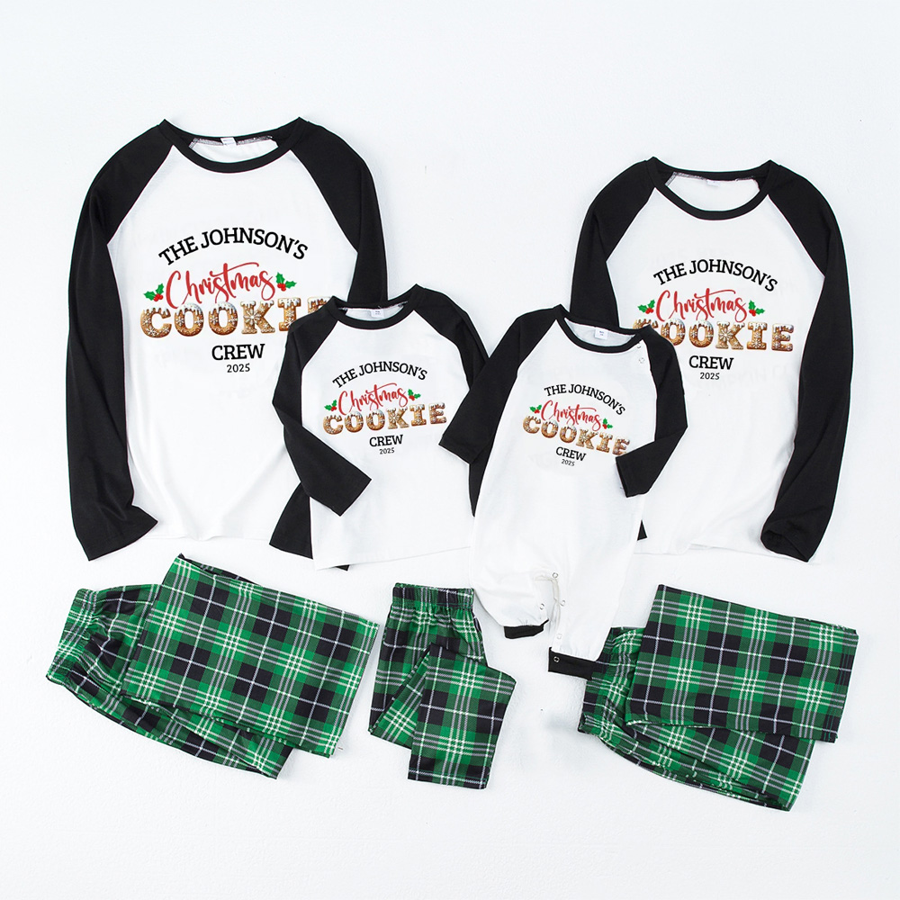 Personalized Christmas Cookie Crew Family Matching Pajamas