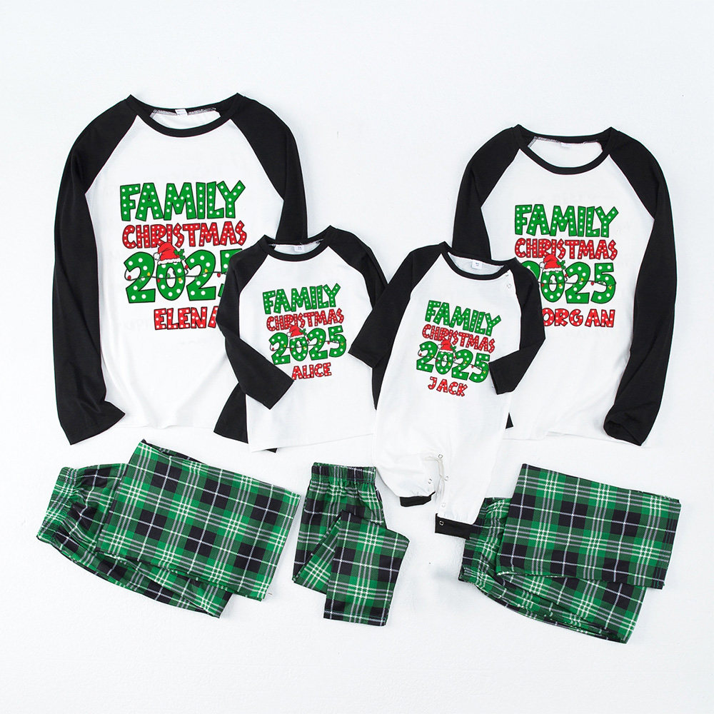 Personalized Christmas Neon Family Matching Pajamas